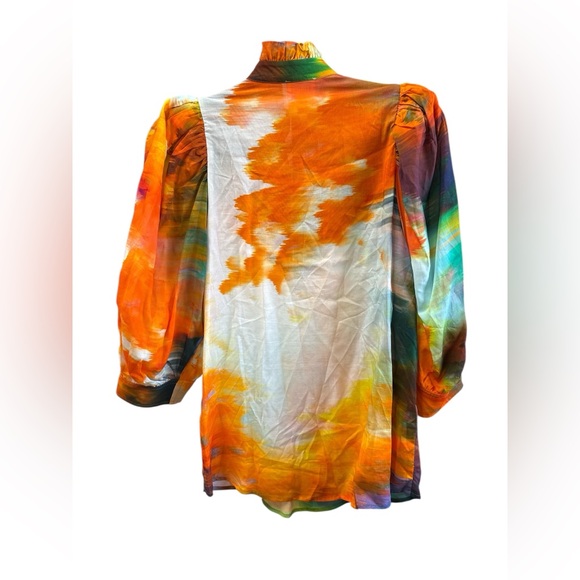 Hope for Flowers by Tracy Reese Abstract Button Front Blouse Top XS - Picture 7 of 7